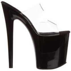 Black 20 cm FLAMINGO-802 Platform High Heel Mules