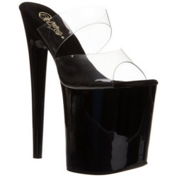 Nero 20 cm FLAMINGO-802 Pantofole Tacco Alto Donna