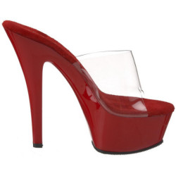 Red Transparent 15,5 cm KISS-201 Platform High Mules