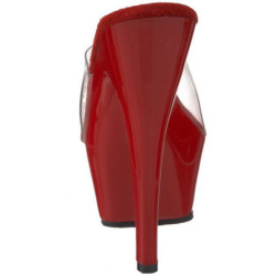 Rosso Trasparente 15,5 cm KISS-201 Plateau Mules Alte