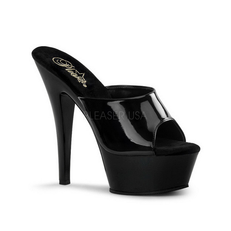 Black Shiny 15 cm KISS-201 Platform High Mules