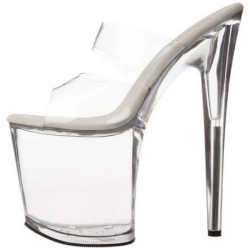 Transparent 20 cm FLAMINGO-802 Platform High Heel Mules