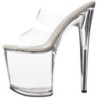Transparent 20 cm FLAMINGO-802 Platform High Heel Mules