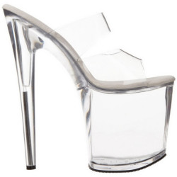 Trasparente 20 cm FLAMINGO-802 Pantofole Tacco Alto Donna