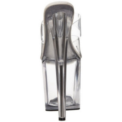 Transparent 20 cm FLAMINGO-802 Platform High Heel Mules