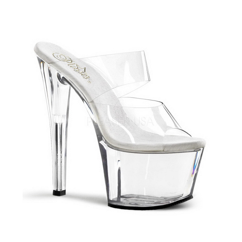 Trasparente 18 cm SKY-302 Platform Ciabattina Tacchi Alti