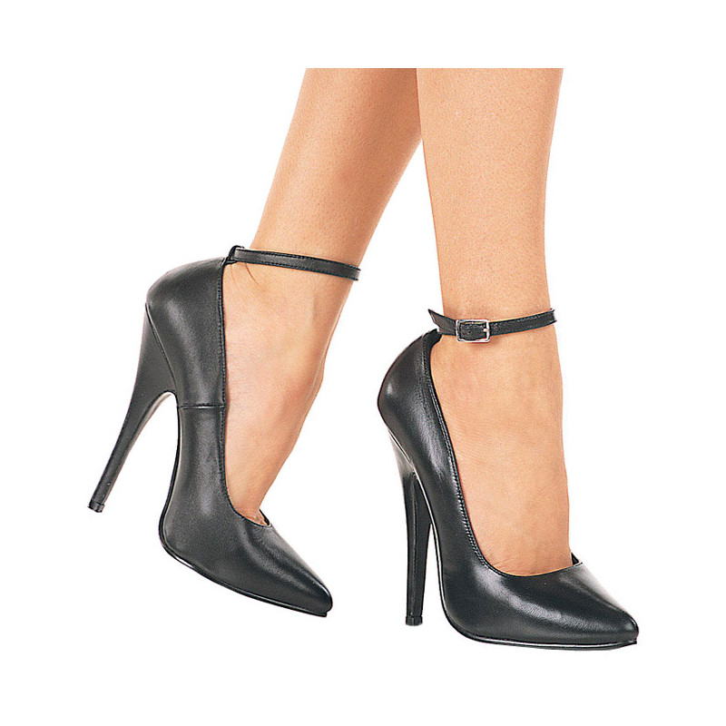 Black Shiny 15,5 cm DOMINA-431 Pumps with low heels