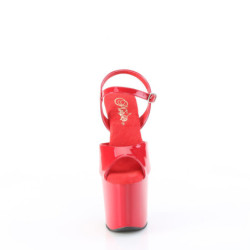 Verniciata 20 cm CRAZE-809 Heelless pony tacco alto plateau pleaser rosso