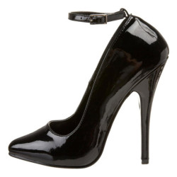 Black Shiny 15,5 cm DOMINA-431 Pumps with low heels
