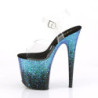 Blu 20 cm FLAMINGO-808SS scintillare plateau sandali donna con tacco