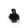 Leatherette 11,5 cm ELEGANT-401F Black mules high heels feathers
