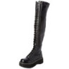 Nero Ecopelle 5 cm EMILY-375 stivali sopra il ginocchio con lacci
