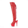 Vegan 18 cm ADORE-3019 red high heeled lace up thigh high boots