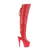 Vegan 18 cm ADORE-3019 red high heeled lace up thigh high boots