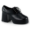 Vegan JAZZ-02 pimp shoes 70s men's disco platform shoes lace-up black