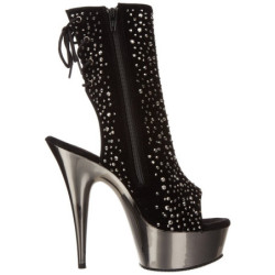 Strass 16 cm Pleaser DELIGHT-1018RS Cromo Plateau Stivaletti Donna