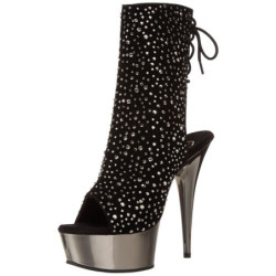 Strass 16 cm Pleaser DELIGHT-1018RS Cromo Plateau Stivaletti Donna