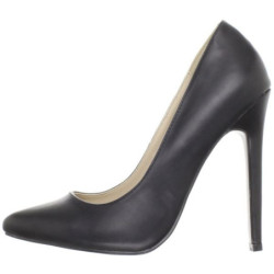 Black Leatherette 13 cm SEXY-20 pointed toe stiletto pumps