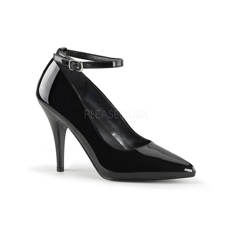 Black Shiny 10 cm VANITY-431 Pumps with low heels