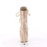 Verniciata 15 cm DELIGHT-1020 stivaletti tacco alto con stringati beige