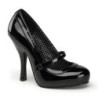 Black Shiny 12 cm vintage mary jane pumps hidden platform
