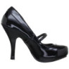 Black Shiny 12 cm vintage mary jane pumps hidden platform