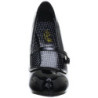 Black Shiny 12 cm vintage mary jane pumps hidden platform