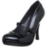 Black Shiny 12 cm vintage mary jane pumps hidden platform
