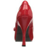 Red Shiny 12 cm vintage mary jane pumps hidden platform