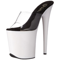 White Neon 20 cm FLAMINGO-801UV Platform Mules Shoes