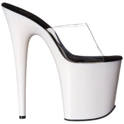 White Neon 20 cm FLAMINGO-801UV Platform Mules Shoes