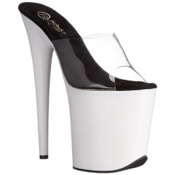 White Neon 20 cm FLAMINGO-801UV Platform Mules Shoes