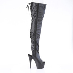 Vegan 18 cm ADORE-3017 high heeled lace up thigh high boots