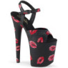 Nero 20 cm FLAMINGO-809KISSES tacco alto pleaser con plateau