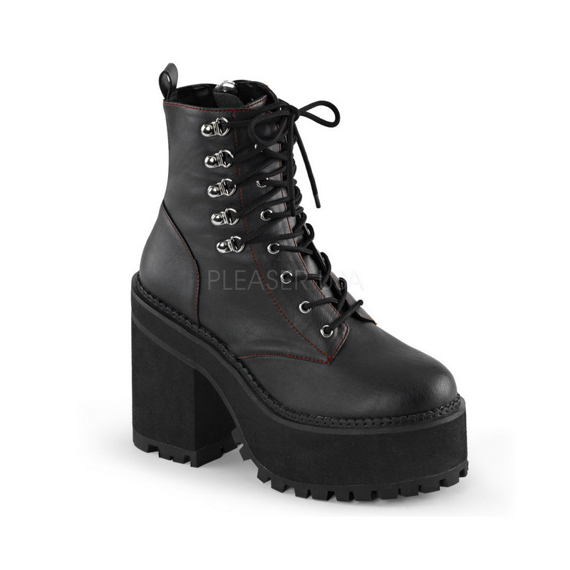 Leatherette 12 cm ASSAULT-100 goth lolita platform ankle boots
