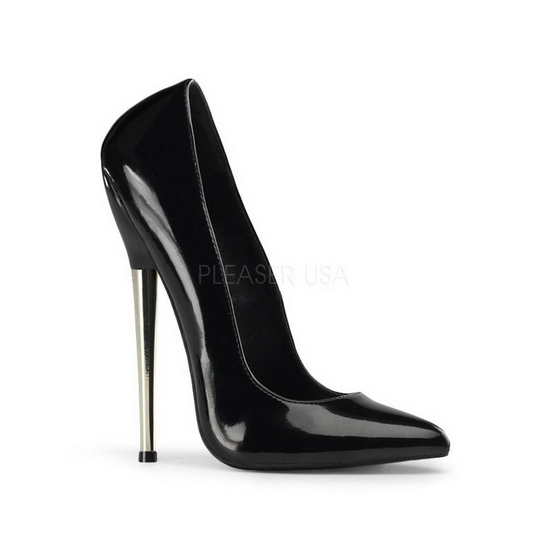 Nero Vernice 16 cm DAGGER-01 Fetish Scarpe Décolleté