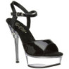 Nero Trasparente 14 cm ALLURE-609 Scarpa Stiletto Alto