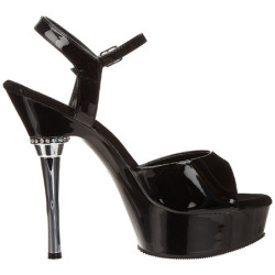 Black Shiny 14 cm ALLURE-609 Platform Stiletto High Heels