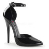 Black Shiny 15 cm DOMINA-402 Pumps with low heels