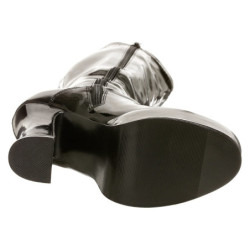 Stivali anni 70 vernice nera 13 cm disco abba stivali plateau e tacchetti