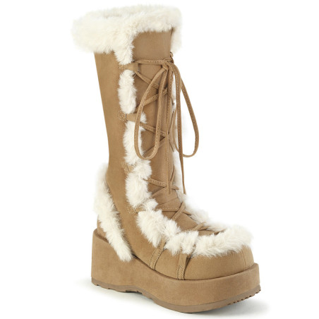 Faux Fur Trim 7 cm CUBBY-311 lolita boots platform in brown