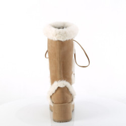 Faux Fur Trim 7 cm CUBBY-311 lolita boots platform in brown