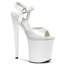 White Shiny 20 cm FLAMINGO-809 High Heels Platform