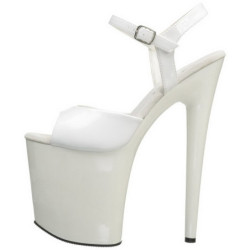 White Shiny 20 cm FLAMINGO-809 High Heels Platform