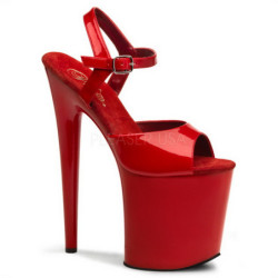 Red Shiny 20 cm FLAMINGO-809 High Heels Platform