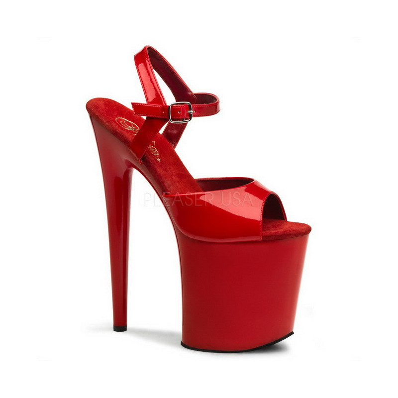 Red Shiny 20 cm FLAMINGO-809 High Heels Platform
