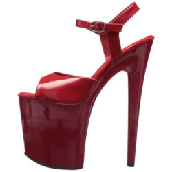 Red Shiny 20 cm FLAMINGO-809 High Heels Platform