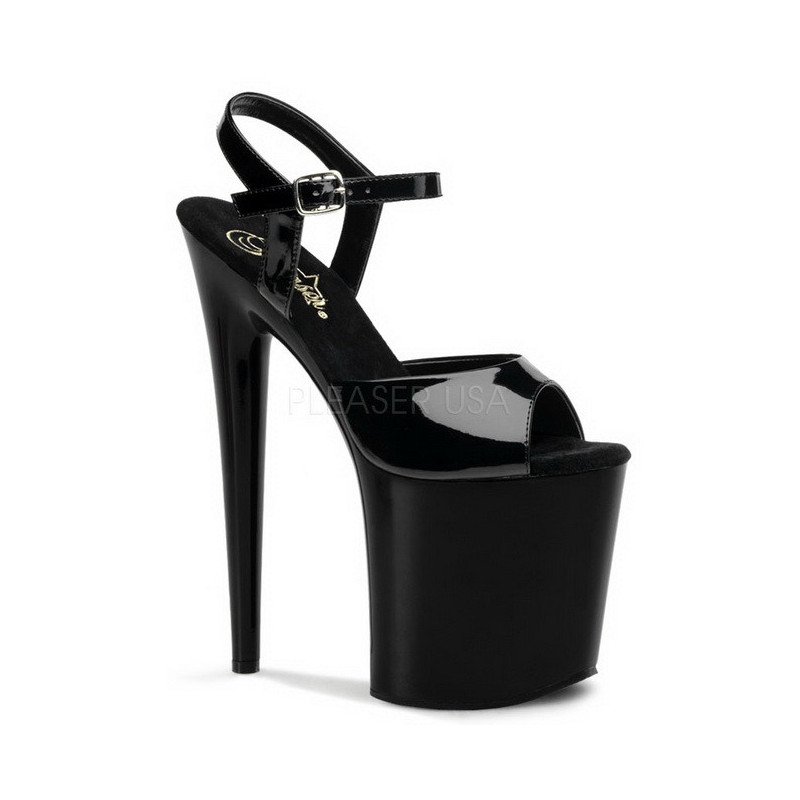 Black Shiny 20 cm FLAMINGO-809 High Heels Platform