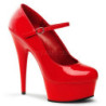 Rosso Vernice 15 cm PLEASER DELIGHT-687 Plateau Scarpe Décolleté