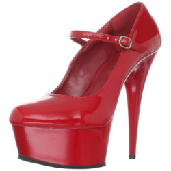 Rosso Vernice 15 cm PLEASER DELIGHT-687 Plateau Scarpe Décolleté